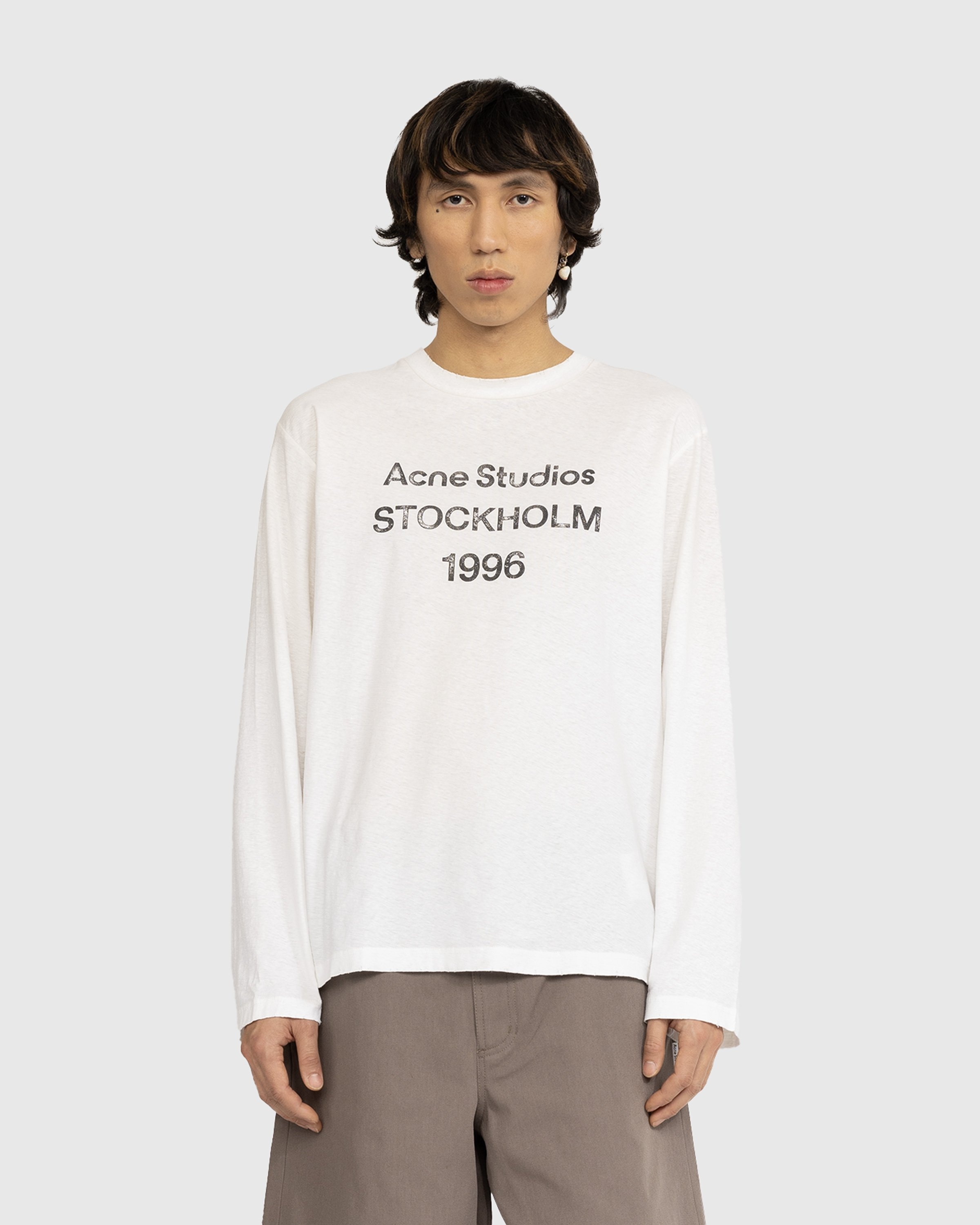 Acne Studios – Logo Long-Sleeve T-Shirt Optic White | Highsnobiety